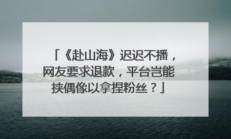 《赴山海》迟迟不播，网友要求退款，平台岂能挟偶像以拿捏粉丝？