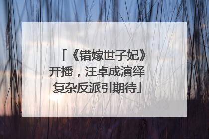 《错嫁世子妃》开播，汪卓成演绎复杂反派引期待