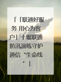 「联通好服务 用心为客户」十堰联通防汛演练守护通信“生命线”