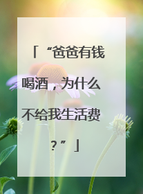 “爸爸有钱喝酒，为什么不给我生活费？”