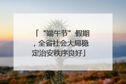 “端午节”假期，全省社会大局稳定治安秩序良好