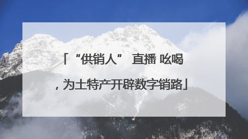 “供销人” 直播 吆喝，为土特产开辟数字销路