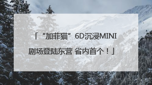 “加菲猫”6D沉浸MINI剧场登陆东营 省内首个！