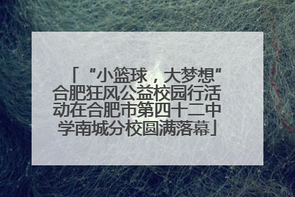 “小篮球，大梦想”合肥狂风公益校园行活动在合肥市第四十二中学南城分校圆满落幕