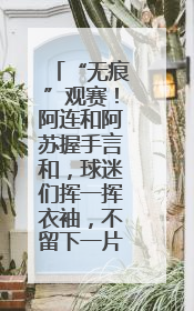 “无痕”观赛！阿连和阿苏握手言和，球迷们挥一挥衣袖，不留下一片云彩