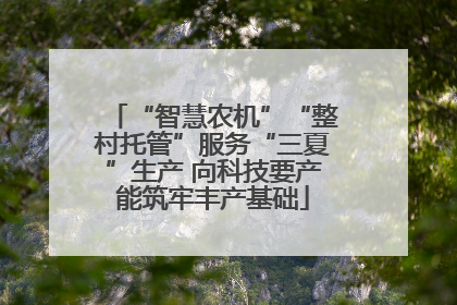 “智慧农机”“整村托管”服务“三夏”生产 向科技要产能筑牢丰产基础