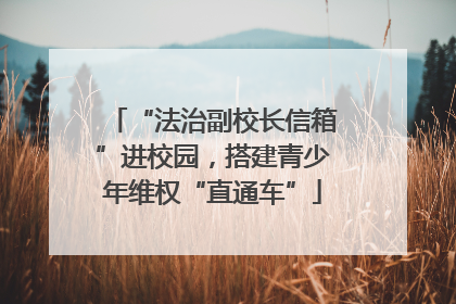 “法治副校长信箱”进校园，搭建青少年维权“直通车”
