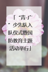 “青-广”少先队入队仪式暨国防教育主题活动举行