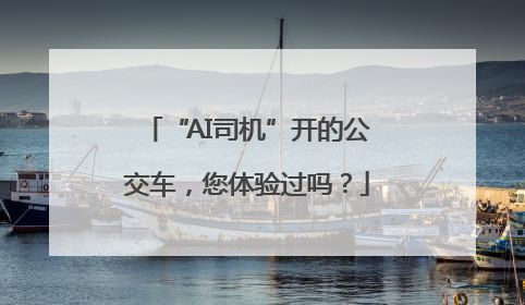 “AI司机”开的公交车，您体验过吗？