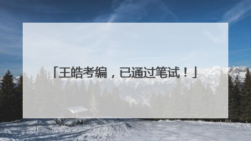 王皓考编，已通过笔试！