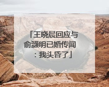 王晓晨回应与俞灏明已婚传闻：我头昏了