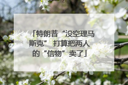 特朗普“没空理马斯克” 打算把两人的“信物”卖了