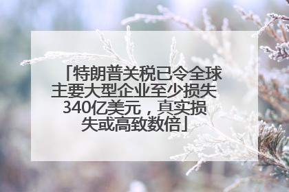 特朗普关税已令全球主要大型企业至少损失340亿美元，真实损失或高致数倍
