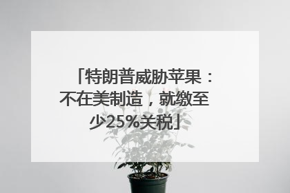 特朗普威胁苹果：不在美制造，就缴至少25%关税