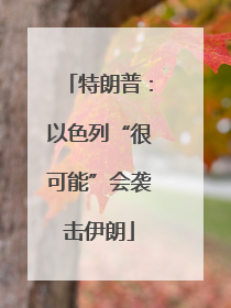特朗普：以色列“很可能”会袭击伊朗