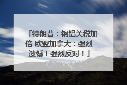特朗普：钢铝关税加倍 欧盟加拿大：强烈遗憾！强烈反对！