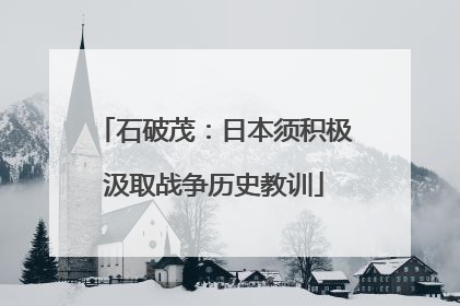 石破茂：日本须积极汲取战争历史教训