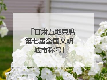 甘肃五地荣膺第七届全国文明城市称号