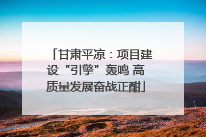 甘肃平凉：项目建设“引擎”轰鸣 高质量发展奋战正酣