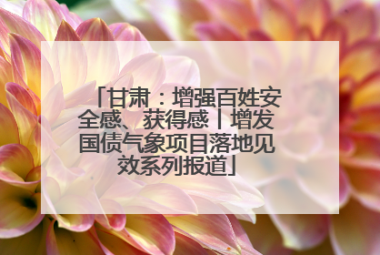 甘肃：增强百姓安全感、获得感丨增发国债气象项目落地见效系列报道