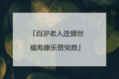 百岁老人逢盛世 福寿康乐赞党恩