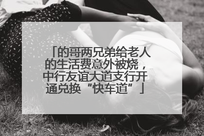 的哥两兄弟给老人的生活费意外被烧，中行友谊大道支行开通兑换“快车道”