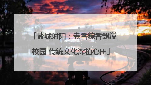 盐城射阳：囊香粽香飘溢校园 传统文化深植心田