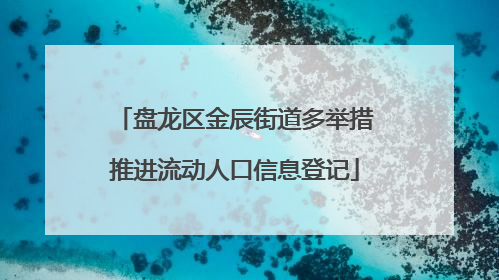 盘龙区金辰街道多举措推进流动人口信息登记