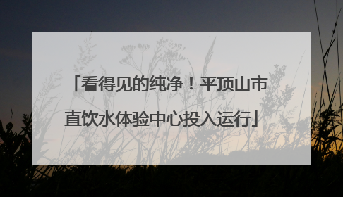 看得见的纯净！平顶山市直饮水体验中心投入运行