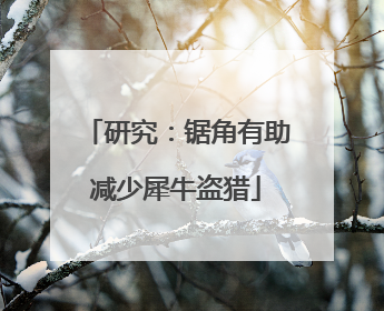 研究：锯角有助减少犀牛盗猎