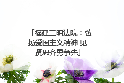 福建三明法院：弘扬爱国主义精神 见贤思齐勇争先