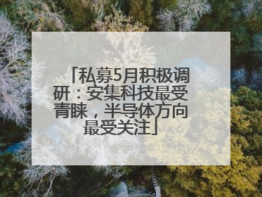 私募5月积极调研：安集科技最受青睐，半导体方向最受关注