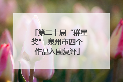 第二十届“群星奖” 泉州市四个作品入围复评
