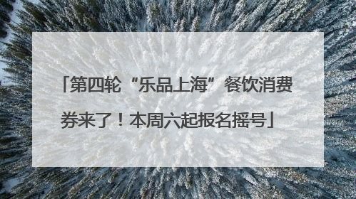 第四轮“乐品上海”餐饮消费券来了！本周六起报名摇号
