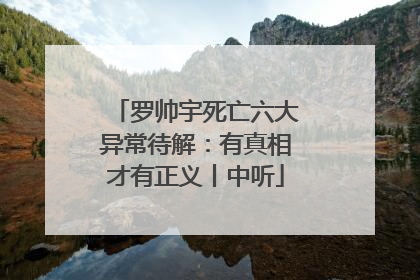 罗帅宇死亡六大异常待解：有真相才有正义丨中听