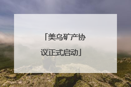 美乌矿产协议正式启动