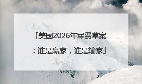 美国2026年军费草案：谁是赢家，谁是输家