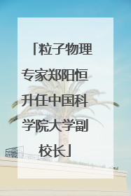 粒子物理专家郑阳恒升任中国科学院大学副校长