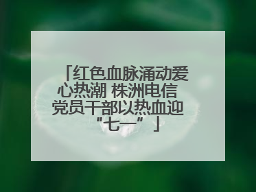 红色血脉涌动爱心热潮 株洲电信党员干部以热血迎“七一”
