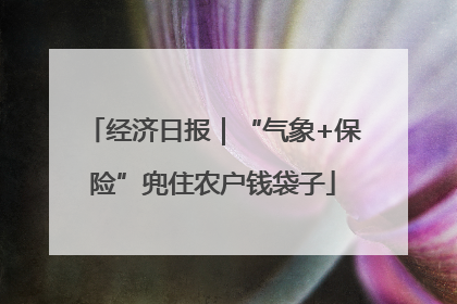 经济日报｜“气象+保险”兜住农户钱袋子