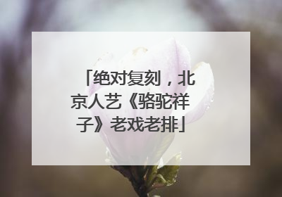 绝对复刻，北京人艺《骆驼祥子》老戏老排