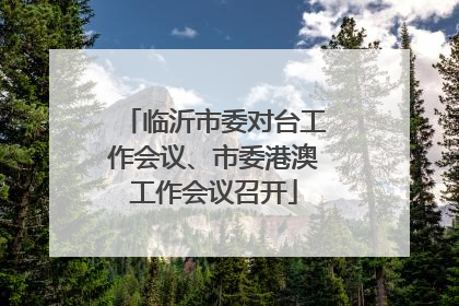 临沂市委对台工作会议、市委港澳工作会议召开
