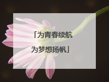 为青春续航 为梦想扬帆