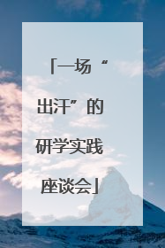 一场“出汗”的研学实践座谈会