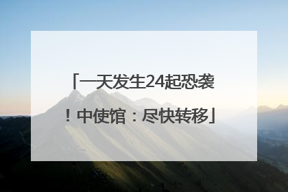 一天发生24起恐袭！中使馆：尽快转移