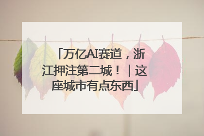 万亿AI赛道，浙江押注第二城！｜这座城市有点东西