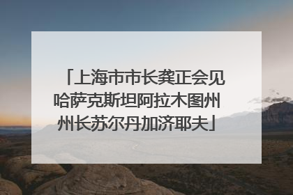 上海市市长龚正会见哈萨克斯坦阿拉木图州州长苏尔丹加济耶夫