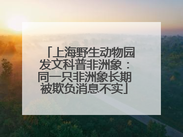 上海野生动物园发文科普非洲象：同一只非洲象长期被欺负消息不实