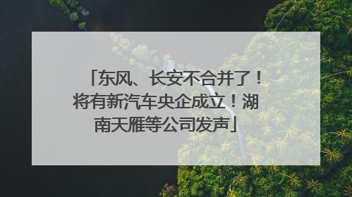 东风、长安不合并了！将有新汽车央企成立！湖南天雁等公司发声