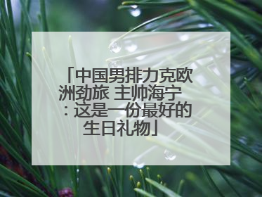 中国男排力克欧洲劲旅 主帅海宁：这是一份最好的生日礼物